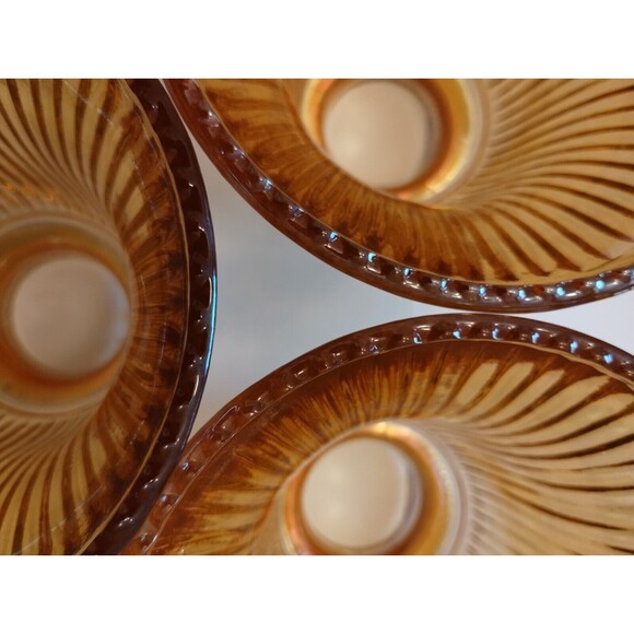 Vintage Depression Glass Lamp Shade Ribbed Amber Marigold, Replacement - 1 Piece - Picture 5 of 8